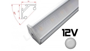 Réglette LED inclinée 45° 16x16mm Couleur Alu Camping Car/Utilitaire 12V