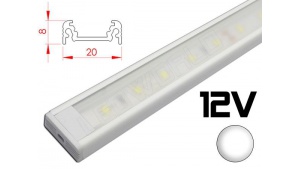 Réglette LED plate 20x8mm Couleur Blanche Camping Car/Utilitaire 12V