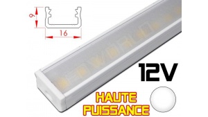 Réglette LED plate Haute Puissance 16x9mm - Couleur Blanche Camping Car/Utilitaire 12V