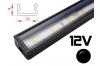 Réglette LED plate 16x9mm Couleur noire Camping Car/Utilitaire 12V