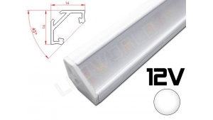 Réglette LED inclinée 45° 16x16mm Couleur Blanche Camping Car/Utilitaire 12V