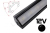 Réglette LED inclinée 45° 16x16mm Couleur noire Camping Car/Utilitaire 12V