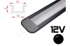 Réglette LED Encastrable 21x9mm Couleur Noire Camping Car/Utilitaire 12V