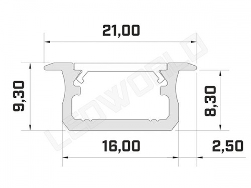 Réglette LED Plate 20x8mm Couleur Alu Camping-car Utilitaire 12V