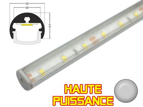 Réglette LED Orientable Haute Puissance- 20x8mm - Couleur Alu + Alimentation 12V