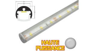 Réglette LED Orientable Haute Puissance- Ø13mm - Couleur Alu + Alimentation 12V