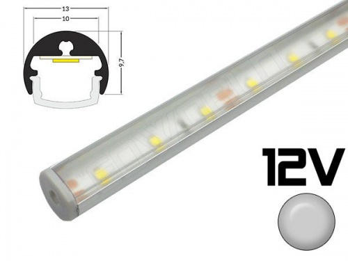 Réglette LED Encastrable 24x7mm Noire Camping-car Utilitaire 12V