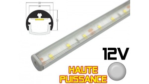 Réglette LED Orientable Haute Puissance Ø13mm - Couleur Alu Camping Car/Utilitaire 12V