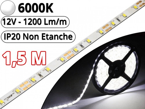 Ruban Led Pro Blanc Pur 6000K -1,5 mètre-IP20