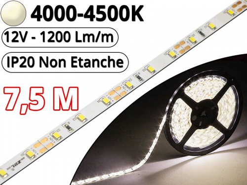 Ruban Led Pro Blanc Naturel 4500K -7,5 mètres-IP20