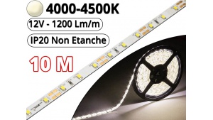 Ruban Led Pro Blanc Naturel 4500K - 10 mètres - IP20