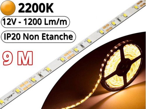 Ruban Led Pro Blanc Extra Chaud 2200K - 9 mètres-IP20