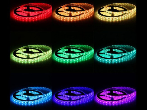 Ruban LED multicolore RGB avec 5 mètres 60 LED - bande simple