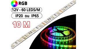 Kit Ruban Led RGB Pro 10 Mètres - 12V - 60L/M - 14.4 W/M