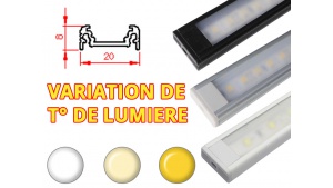 Réglette LED Plate 20x8mm-Changement Température (CCT) + Alimentation 24V