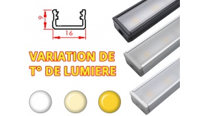 Réglette LED Plate 16x9mm-Changement Température (CCT) + Alimentation 24V