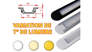 Réglette LED Encastrable 24x7mm-Changement Température (CCT) + Alimentation 24V