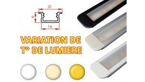 Réglette LED Encastrable 21x9mm-Changement Température (CCT) + Alimentation 24V