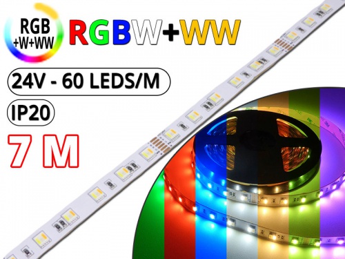 Ruban Led RGB CCT (W+WW) Pro - 7 Mètres 2M- IP20 - 24V