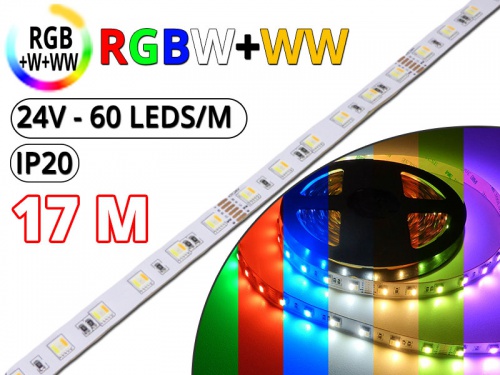 Ruban Led RGB CCT (W+WW) Pro - 17 Mètres 2M- IP20 - 24V