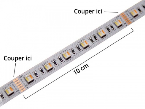 2 mètres 12V étanche RGB ruban LED avec interrupteur à cordon, 30 leds et  7,2w p/m