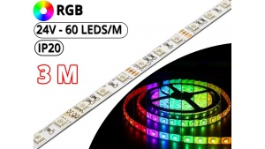 Kit Ruban Led RGB Pro Haute Puissance - 3 Mètres - 24V - 60L/M 14 W/M