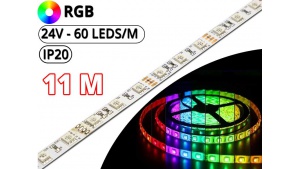 Kit Ruban Led RGB Pro Haute Puissance - 11 Mètres - 24V - 60L/M - 14 W/M