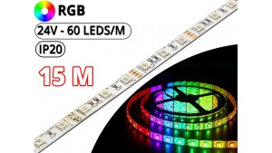 Kit Ruban Led RGB Pro Haute Puissance - 15 Mètres - 24V - 60L/M - 14 W/M