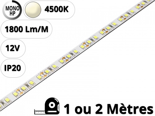 Ruban Bande led haute puissance pour profilé aluminium-Blanc naturel 4500K-12V