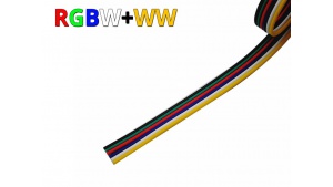 Câble électrique plat RGBW+WW - RGB CCT 6 fils AWG20