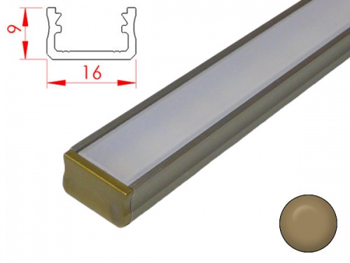 Réglette LED plan de travail cuisine - plate 208 - Aluminium - bronze