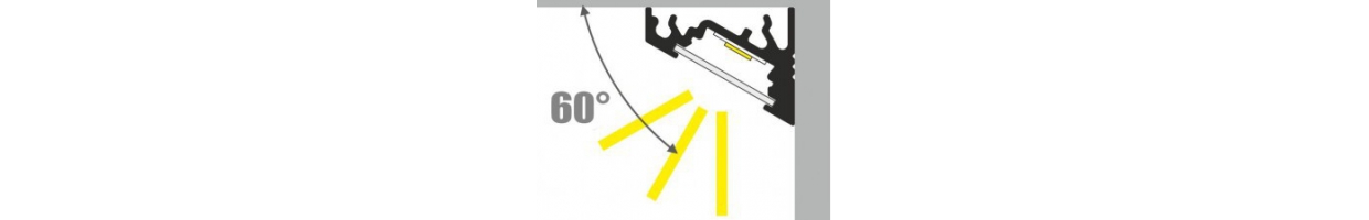 Réglettes led inclinées sur mesure